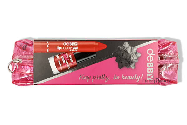 Debby perfectGIFT COLLECTION pochette rossetto lipchubby mat + smalto gelpocket colore rosso