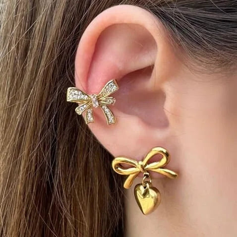 Mono orecchino Cuff in acciaio inossidabili