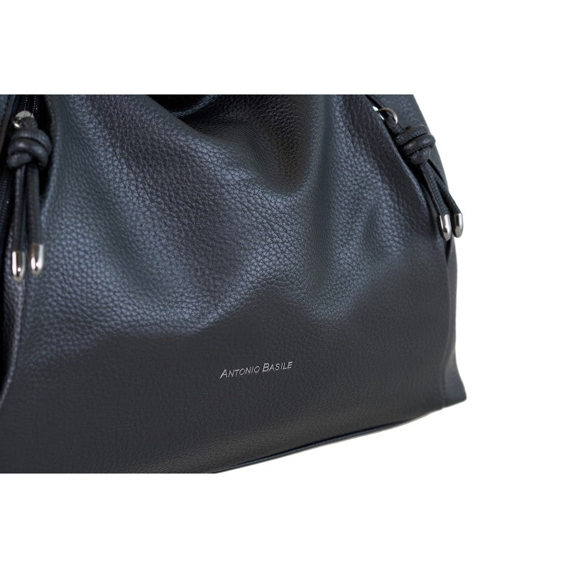 BORSA A SPALLA CON TRACOLLA IN ECOPELLE BLU ANTONIO BASILE