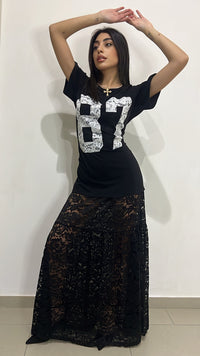 Maglia lunga in pizzo