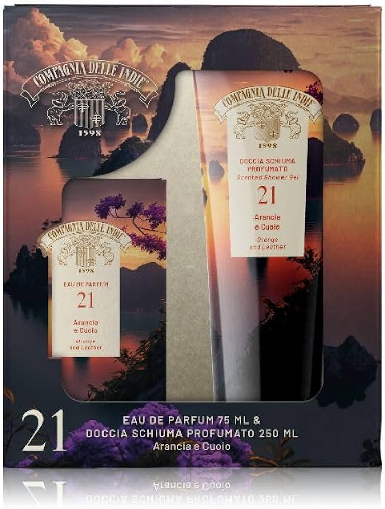 Compagnia delle Indie - Unisex- Set Profumo e Doccia Schiuma - Formato 75 ml + 250 ml (Arancia e Cuoio)