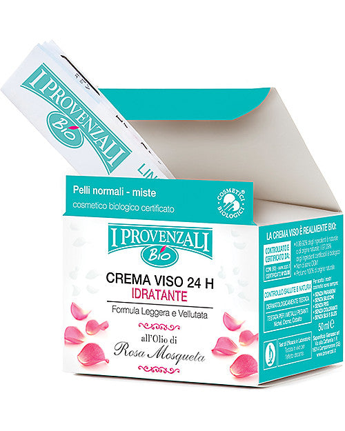 I provenzali- crema viso 24 H idratante formula leggera e vellutata all’olio di rosa Mosqueta