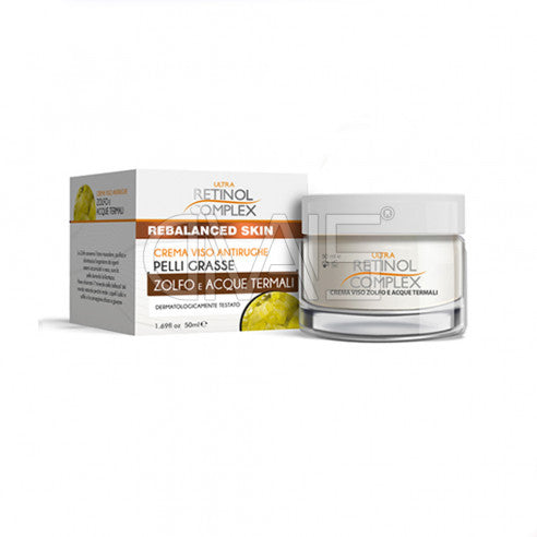 Retinol Complex- crema viso antirughe per pelli grasse allo zolfo e acque termali